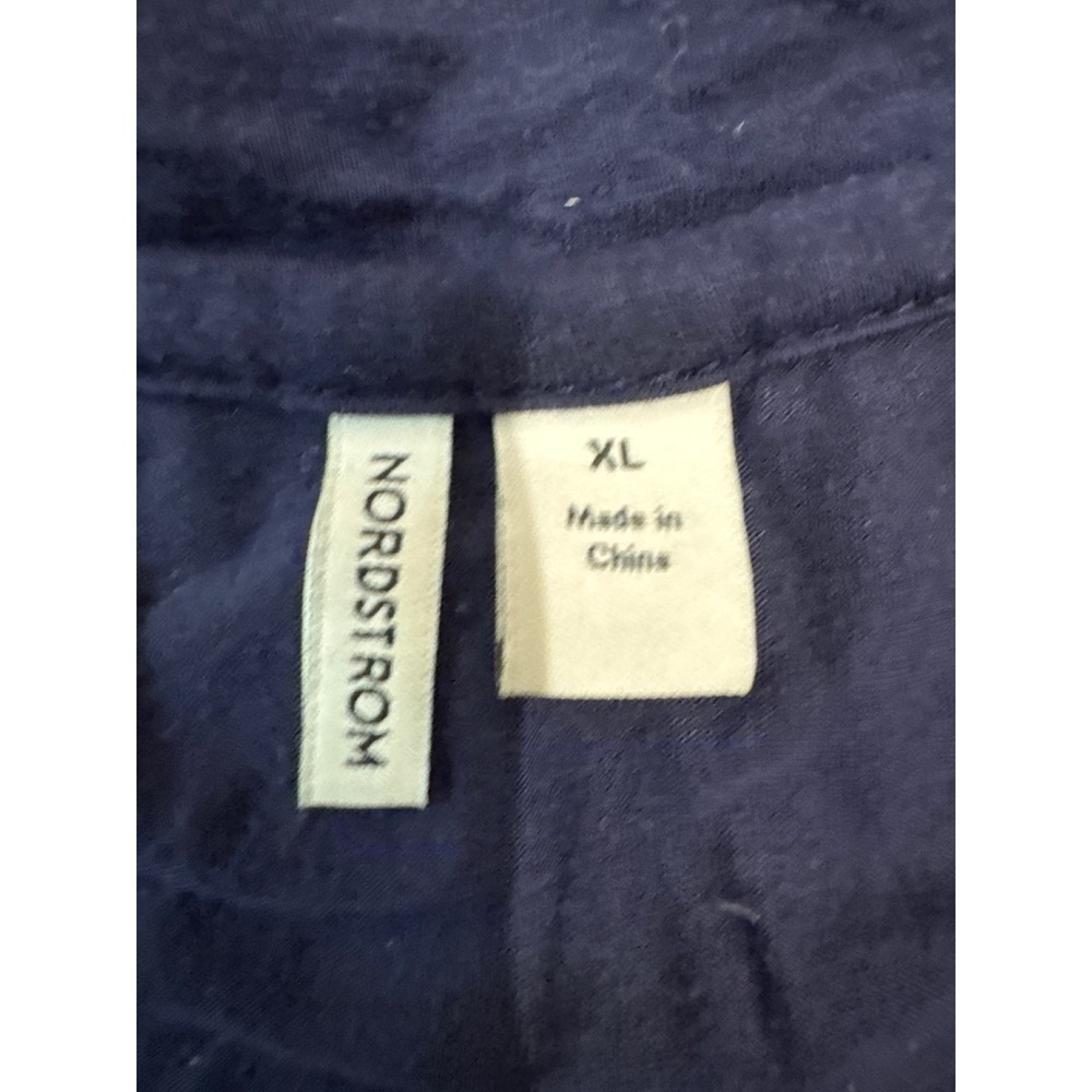 Nordstrom Moonlight Eco Pajamas Set Navy Blue White Piping Short Sleeve XL - Picture 5 of 13